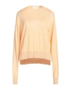Jil Sander Woman Sweater Apricot Size 12 Cashmere, Virgin Wool, Silk In Orange