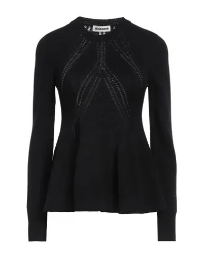 Jil Sander Woman Sweater Black Size 2 Wool, Cotton