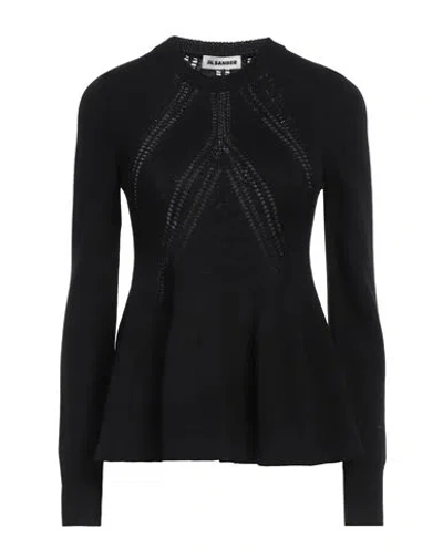 Jil Sander Woman Sweater Black Size 4 Wool, Cotton