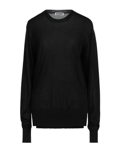 Jil Sander Woman Sweater Black Size 4 Cashmere, Silk