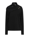 Jil Sander Wool Knit Long Sleeve Top W/ Ring Detail In Black