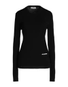 Jil Sander Logo-patch Ribbed-knit Jumper In Black