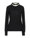 Jil Sander Woman Sweater Black Size 8 Virgin Wool, Viscose, Polyester, Silk In Black
