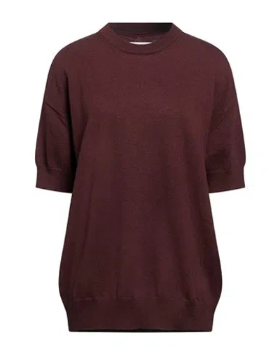 Jil Sander Woman Sweater Burgundy Size 4 Wool, Cashmere In Multi