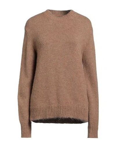 JIL SANDER JIL SANDER WOMAN SWEATER CAMEL SIZE 4 ALPACA WOOL, VIRGIN WOOL, POLYAMIDE