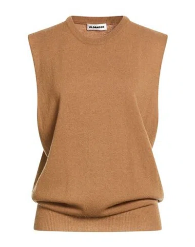 Jil Sander Woman Sweater Camel Size 6 Cashmere In Brown