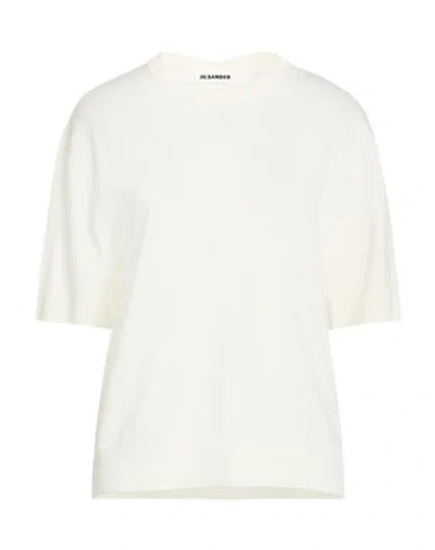 Jil Sander Woman Sweater Cream Size 12 Wool In White