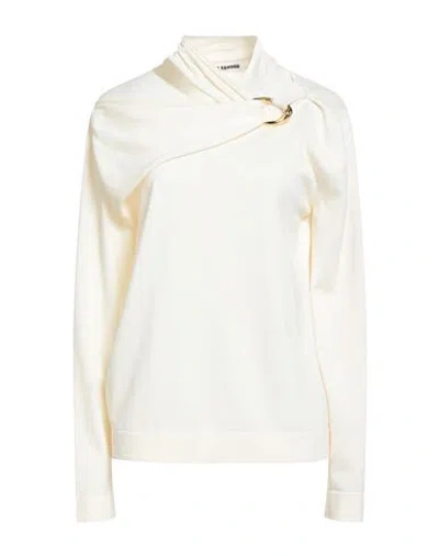 Jil Sander Woman Sweater Cream Size 6 Virgin Wool In Neutral