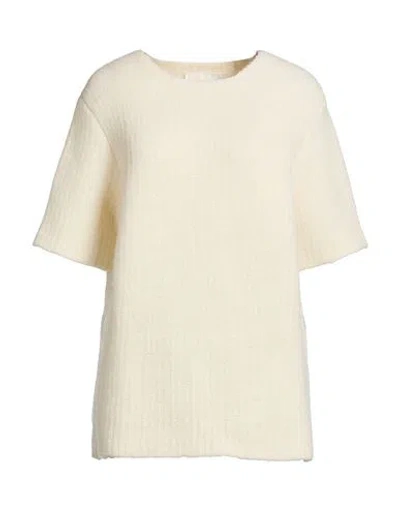 Jil Sander Woman Sweater Cream Size 6 Wool, Alpaca Wool, Polyamide In White