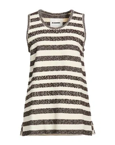 Jil Sander + Woman Sweater Dark Brown Size 8 Cotton, Polyamide