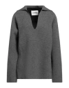 Jil Sander Sailor Neckline Knit Sweater In Grey