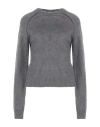 Jil Sander Woman Sweater Grey Size 6 Virgin Wool, Mohair Wool, Silk