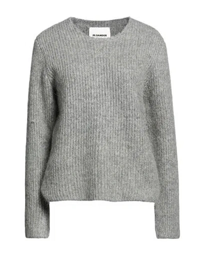 Jil Sander Woman Sweater Grey Size 6 Wool, Mohair Wool, Polyamide In Gray
