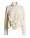 Jil Sander Woman Sweater Ivory Size 0 Cotton, Polyester, Elastane In Neutral