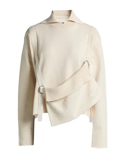 Jil Sander Woman Sweater Ivory Size 0 Cotton, Polyester, Elastane In Neutral