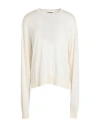 Jil Sander Woman Sweater Ivory Size 4 Cashmere, Virgin Wool, Silk In Weiss