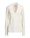 Jil Sander Woman Sweater Ivory Size 4 Virgin Wool In White