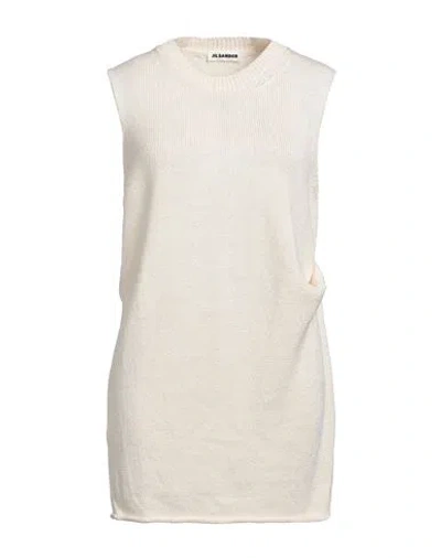 Jil Sander Woman Sweater Ivory Size 4 Cotton, Ramie, Cellulose In White