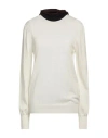 Jil Sander Woman Turtleneck Ivory Size 4 Virgin Wool, Viscose, Polyester, Silk In White