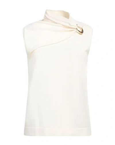Jil Sander Woman Sweater Ivory Size 4 Virgin Wool In White