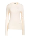 Jil Sander Woman Sweater Ivory Size 4 Wool, Polypropylene In White