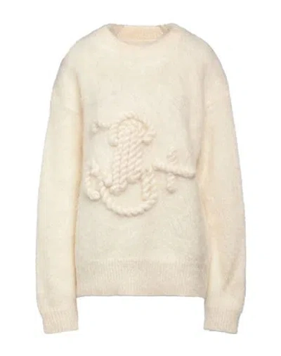 Jil Sander Woman Sweater Ivory Size 6 Mohair Wool, Polyamide In White