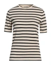 Jil Sander Ribbed Striped Cotton Short-sleeve T-shirt In Multi