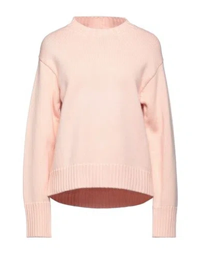 Jil Sander Woman Sweater Light Pink Size 4 Cashmere, Cotton, Polyester