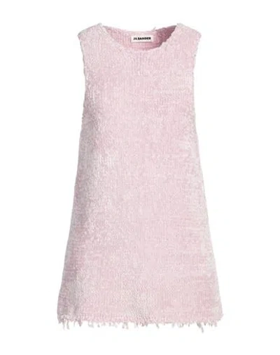 Jil Sander Woman Sweater Lilac Size 4 Silk, Cotton In Pink