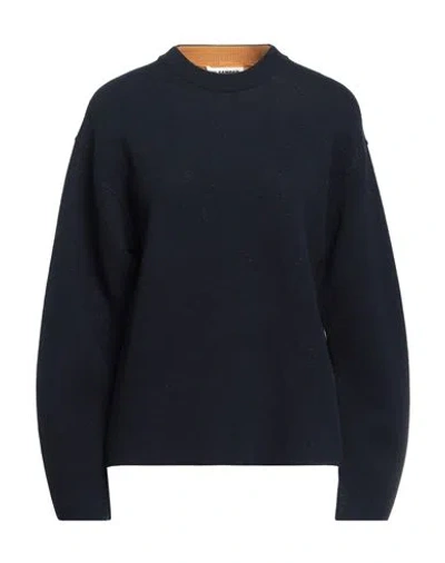 Jil Sander Woman Sweater Midnight Blue Size 6 Virgin Wool, Cashmere, Polyamide