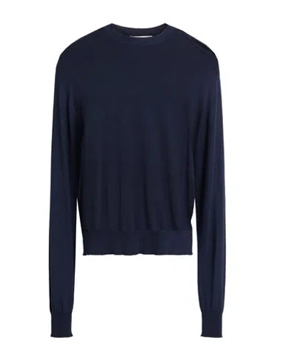 Jil Sander Woman Sweater Navy Size 0 Cashmere, Virgin Wool, Silk