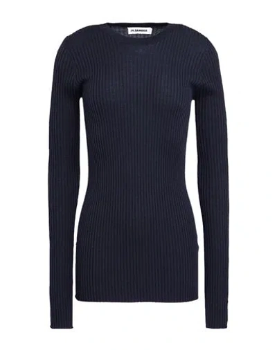 Jil Sander Woman Sweater Navy Size 6 Wool, Silk In Blue