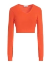 Jil Sander Woman Sweater Orange Size 6 Wool
