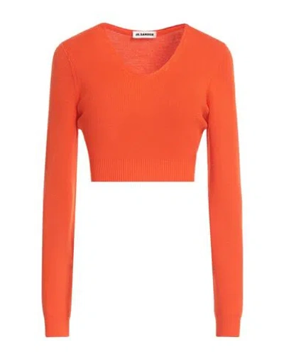 Jil Sander Woman Sweater Orange Size 6 Wool