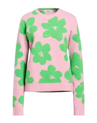 Jil Sander Woman Sweater Pink Size 8 Virgin Wool, Polyamide In Multi