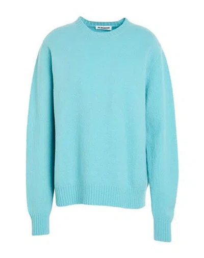 Jil Sander Woman Sweater Turquoise Size 4 Wool In Blue