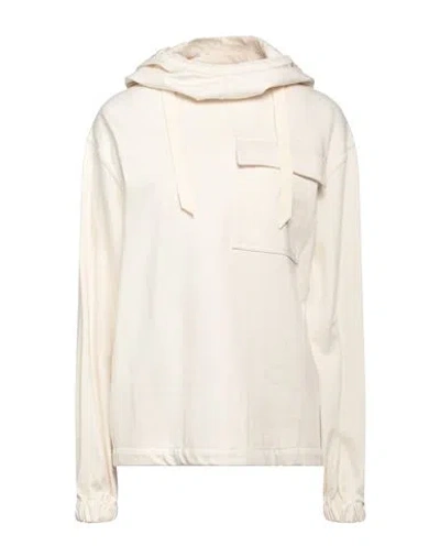Jil Sander + Woman Sweatshirt Cream Size 4 Cotton In White