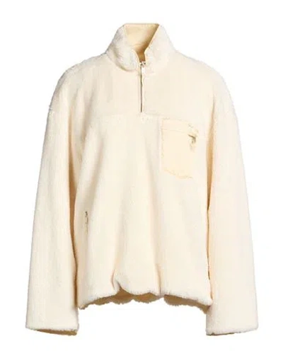 Jil Sander + Woman Sweatshirt Cream Size 4 Cotton In White