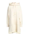 Jil Sander + Woman Sweatshirt Cream Size 2 Virgin Wool, Cotton In White