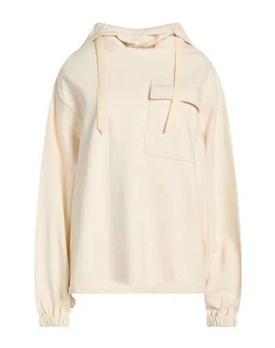 Jil Sander + Woman Sweatshirt Cream Size 6 Cotton In White