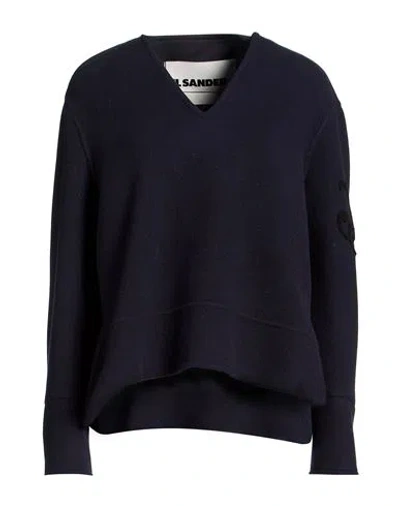 Jil Sander + Woman Sweatshirt Midnight Blue Size 8 Virgin Wool
