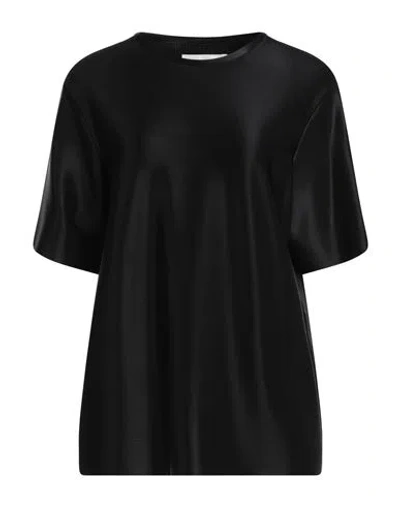 Jil Sander Woman T-shirt Black Size 6 Viscose, Elastane