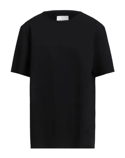 Jil Sander Woman T-shirt Black Size 6 Viscose, Polyester