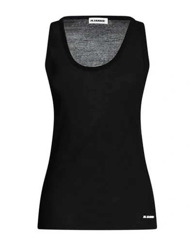 Jil Sander Woman Tank Top Black Size M Cotton