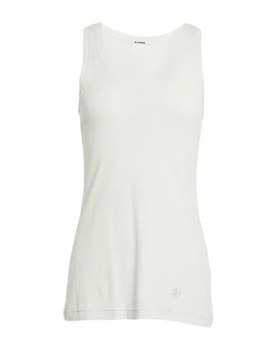 Jil Sander + Woman Tank Top Light Grey Size S Cotton In Gray