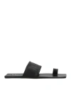 Jil Sander Woman Thong Sandal Black Size 7 Leather