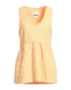 Jil Sander Woman Top Apricot Size 8 Cotton, Polyamide, Elastane In Orange