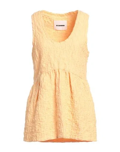Jil Sander Woman Top Apricot Size 8 Cotton, Polyamide, Elastane In Orange