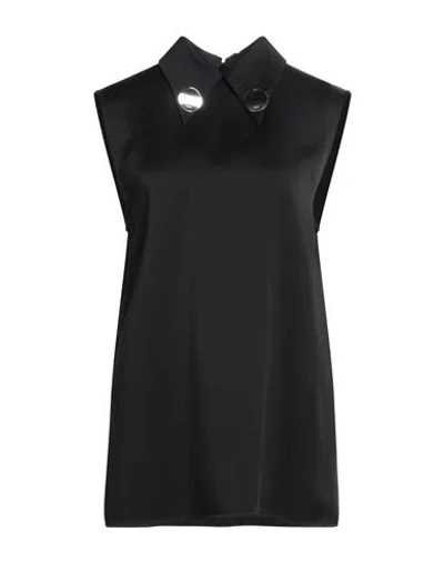 Jil Sander Woman Top Black Size 10 Acetate, Viscose