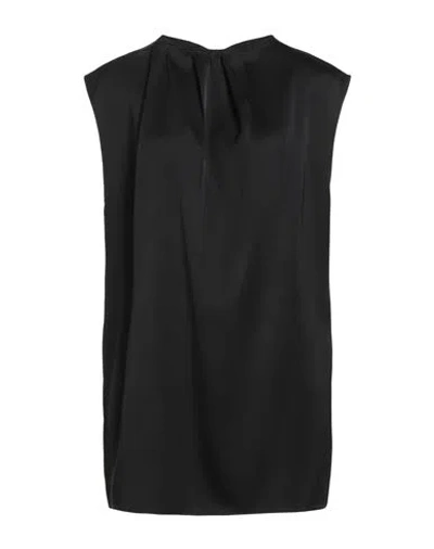 Jil Sander Woman Top Black Size 14 Viscose, Silk